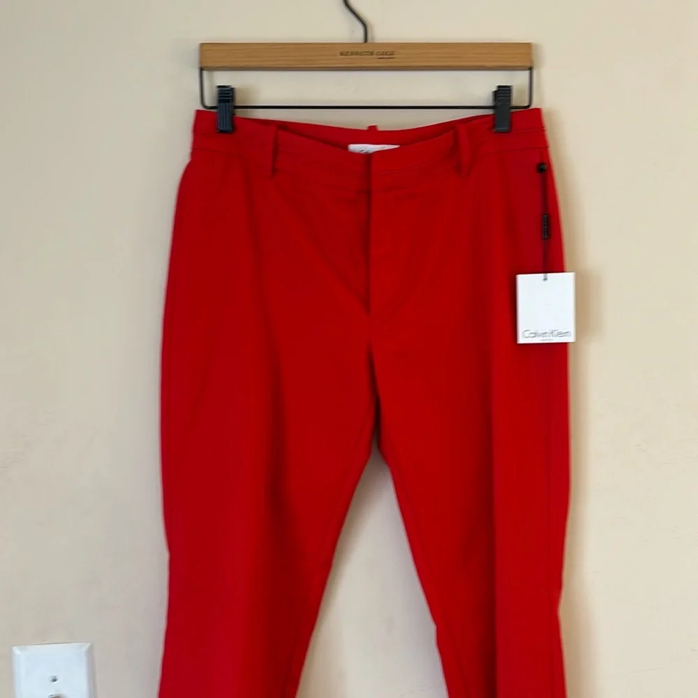 NWT Calvin Klein‎ Red Career Wear straight Leg Pants Size 6 - Picture 3 of 8
